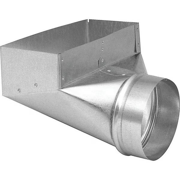 Wall Register Angle Boot, 4 in L, 10 in W, 6 in H, 90 deg Angle, Steel, Galvanized, Imperial, Mfr#: GV0626-C